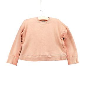 AYR Women's Sweatshirt Pink XS Cropped Crew Neck Knit Long Sleeve Relaxed Fit